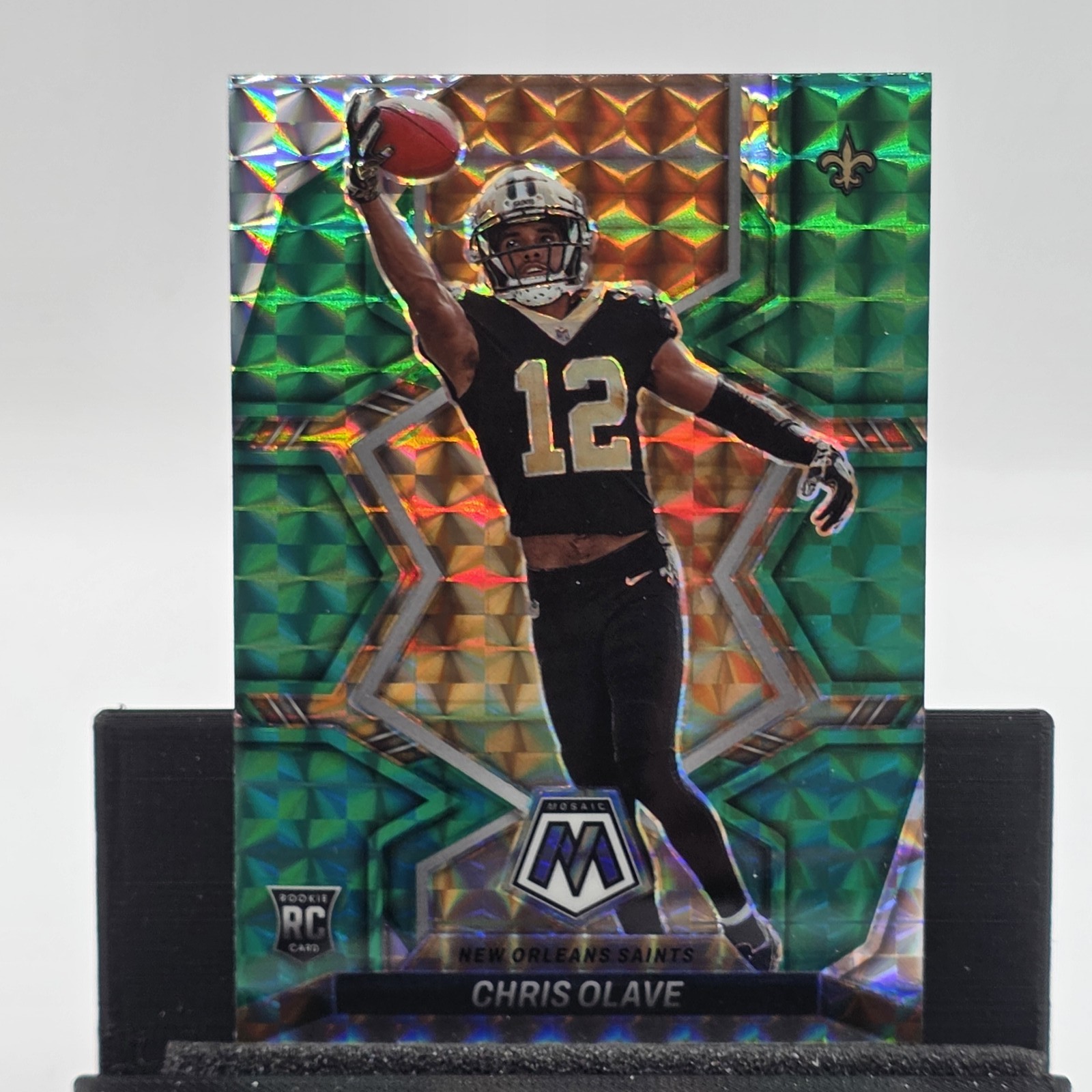 2022 Panini Mosaic #313 Chris Olave Mosaic Green