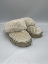 JLo Jennifer Lopez Silver Gray Corenne Fur Lined Slippers Sz 6