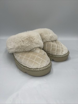 JLo (Jennifer Lopez) Silver Gray Corenne Fur Lined Slippers Sz 6