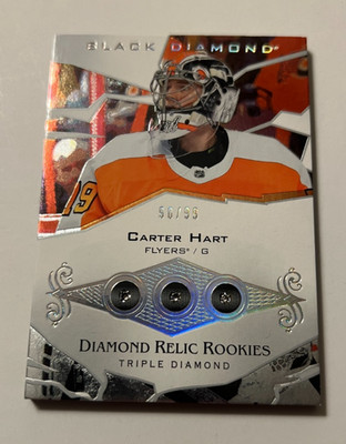 2019-20 Black Diamond CARTER HART Diamond Relic Rookies Triple Diamond 90 /99