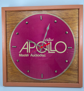 Rare Promo? Vintage APOLLO Master Audiodisc Clock in Frame Vintage Record Clock