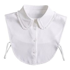 Chic Lady's Fake Collar Pleated Elegant Office Half Blouse False Collar