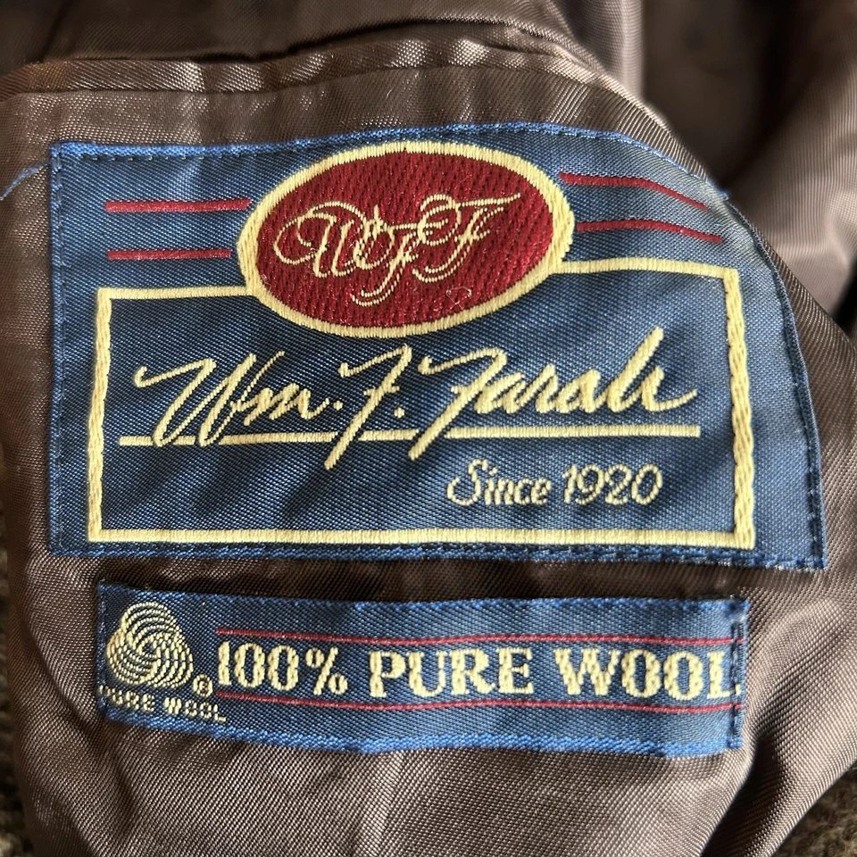 Blazer Abrigo Deportivo Vintage WFF by Farah Marrón Lana Espiga Tweed Talla 40R Foto 4 de 4