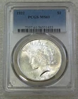 1922 Peace Silver Dollar PCGS MS61 Frosty White Just Graded New Holder #A306C