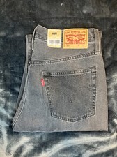 Levi's 501 Jeans Womens 27x30 Black Stonewash High Rise Straight Raw Frayed Hem