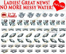 Philadelphia Eagles Clear Vinyl PEEL and STICK (NOT Waterslide) nail decals