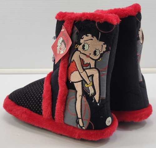 *B3) Betty Boop 2011 King Features Fuzzy Slipper Boots Size 38 (7-7.5) - Picture 7 of 13