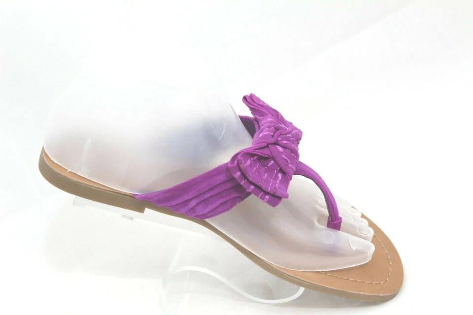 Jessica Simpson Jumba Women's 6.5B Purple Leather Bow Flip Flop Thong Sandals - Image 4 of 4