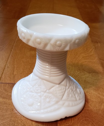 McKee weiß Milchglas Concord Bowle Schüssel Standfuß Ständer - Floral 4" Basis Vintage - Bild 2 von 9
