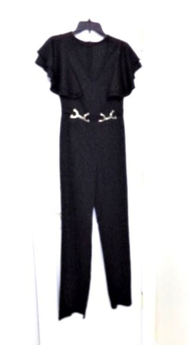 NWT V-Neck High-Waist Black Jumpsuit - Size M (8-10) - Picture 2 of 3