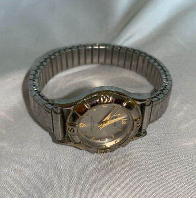 Nice Swanson Ladies Watch Japan Silver Face + Band Dual tone case - WORKS