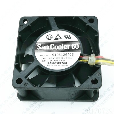 Ventilateur De Boîtier PC SANYO 109R0612G401 - 6cm, 12V, 0.24A - Neuf Pour Refroidissement