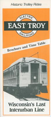 1989 East Troy WI Electric Railroad visitor Brochure Photos Map Info Train Rail