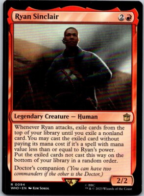Magic the Gathering Ryan Sinclair Doctor Who Commander MTG Free Shipping!