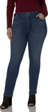 Lucky Brand Womens 24W Emma Straight Stretch High Rise Jeans Dark Blue NWT