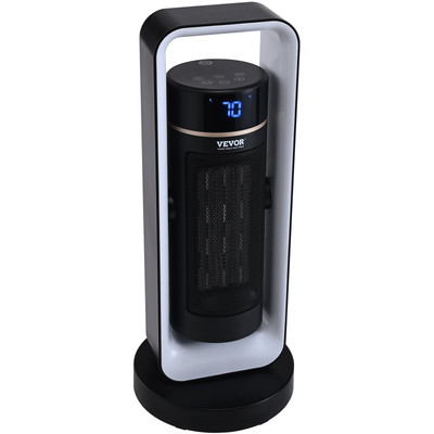Electric Space Heater with Thermostat Remote Control, 1000W/1500W 2-Level Adjust