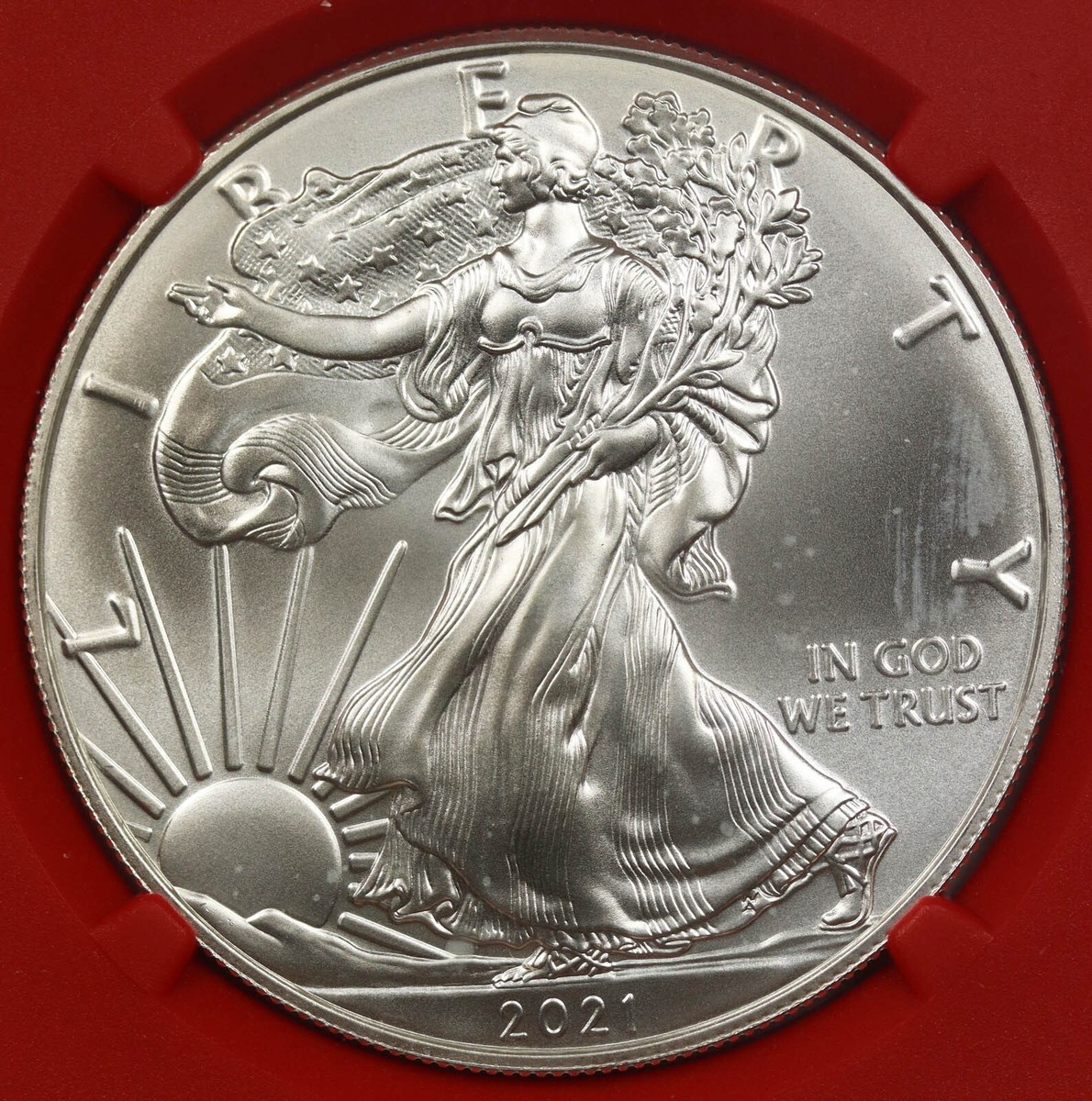 2021 (S) American Silver Eagle Heraldic Eagle T-1 $1 MS 69 NGC