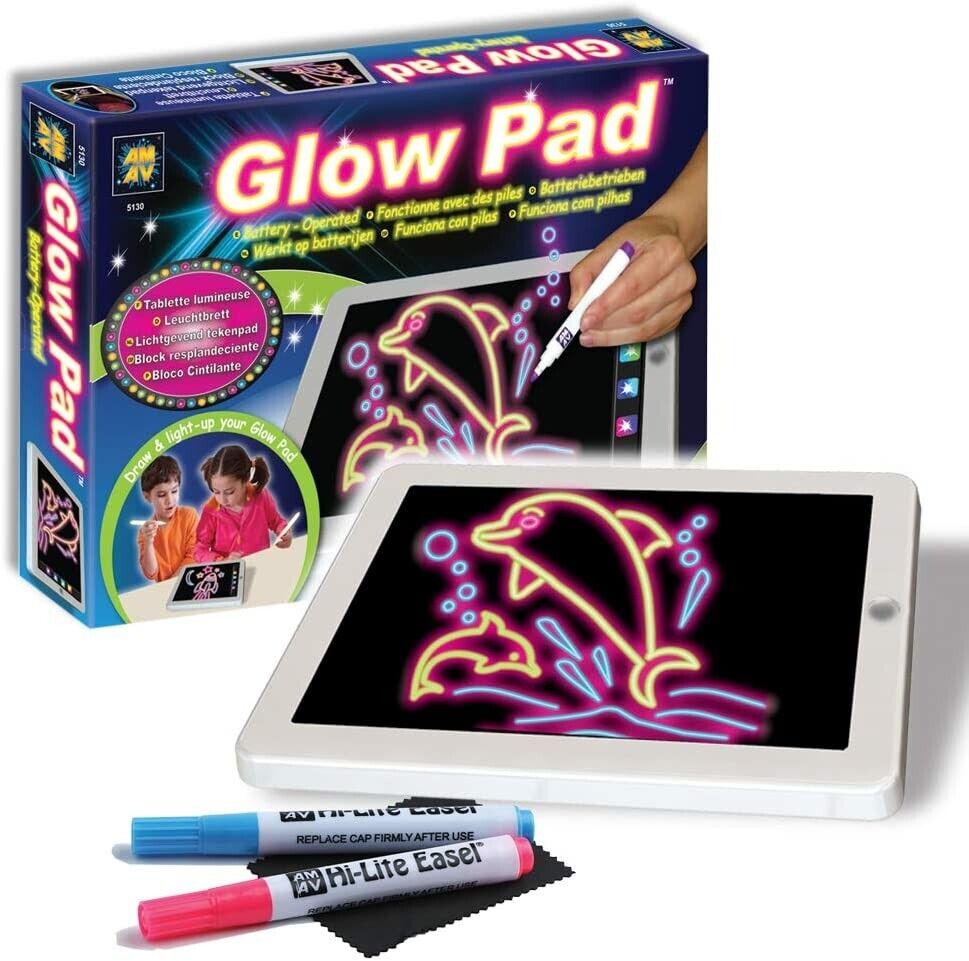 AMAV Glow Pad - Portable Hi-tech Drawing Board for Kids Toy Tablet-size  With 7 for sale online