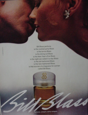 1982 Bill Blass Perfume Cologne Kissing Couple Vintage Print Ad 12860