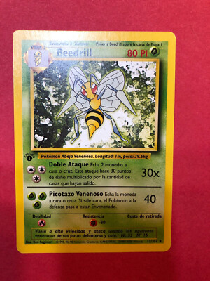 beedrill pokemon card value 17/102 · Base Set First Edition #17(Shadowless) This attack does 30 damage times the number of heads Pokemon Base Set Rare Beedrill