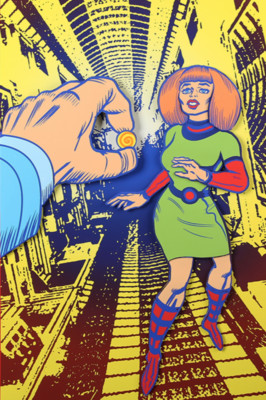 3D Michael Wittmann ''Little Yellow Pill'' SIGNED Fantasy Comic Woman Art Print