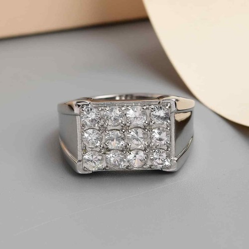 2.00ctw Lab Created White Sapphire His or Hers Ring Stainless Steel Size 12 - Picture 2 of 6