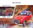 FORD Model T & RENAULT R-4 Fire Car Engine Truck Stamp Sheet #340 2018 Maldives