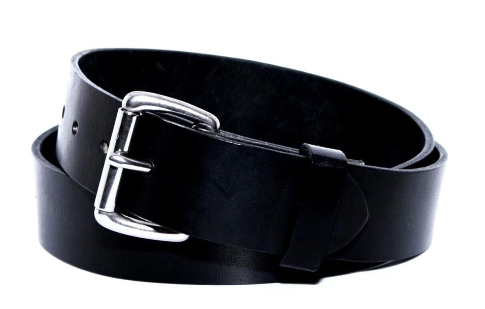 Cinturón de cuero de búfalo genuino para hombre GRULO COMPLETO 1 1/2" ancho EE. UU. Hecho a mano por Amish Foto 3 de 4