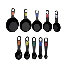 Black 10-Piece Measuring Cups and Spoons Set, Professional Grade