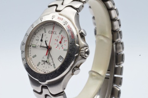 Ebel Sportwave Men's Chrono Watch Steel 39MM 9251641 Quartz with Band White - Picture 5 of 10