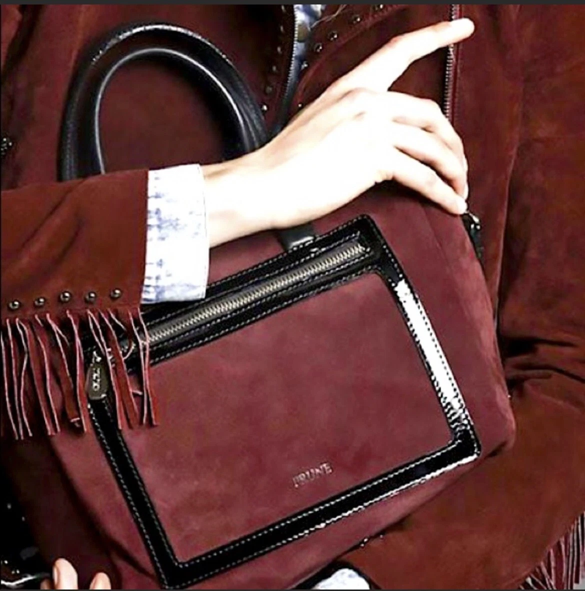Prune Pr ne Argentina purse small satchel suede leather maroon