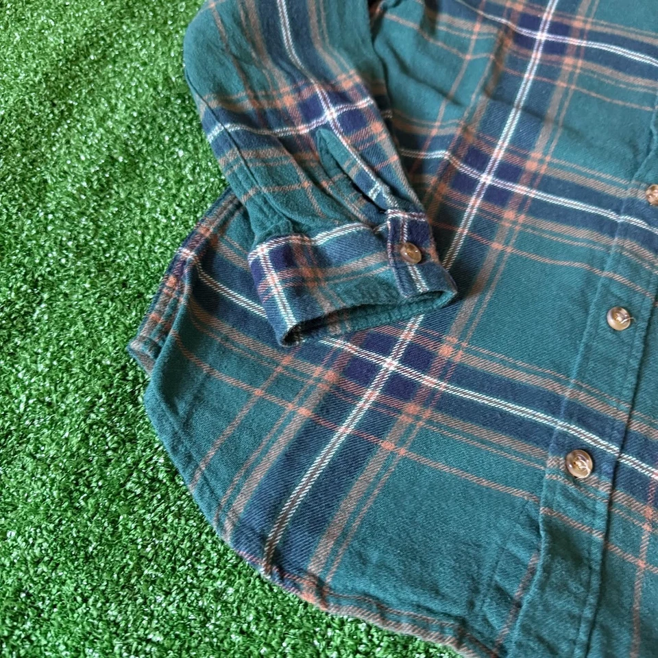Jumping Beans Button Up Long Sleeve Classic Plaid Green Cotton Shirt Size 8 - Image 4 of 4