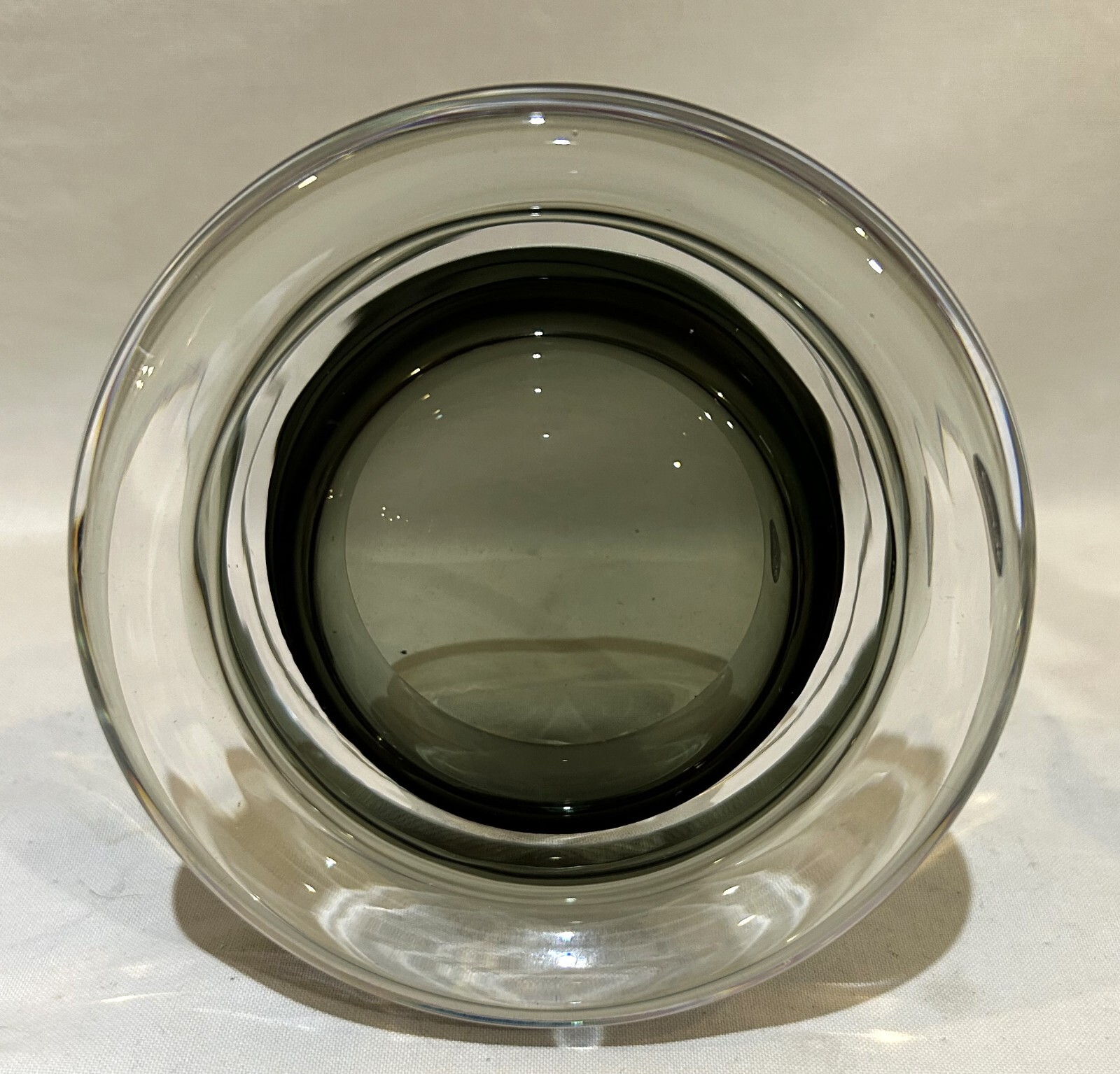 Pair of NUDE Glass Stamp Bowls by Studio Rygalik Turkey Smoky Gray NIB