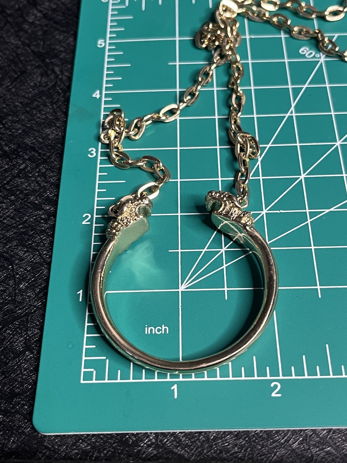 Double Dragon Head Gold Tone Fashion Necklace Jewelry… Gem