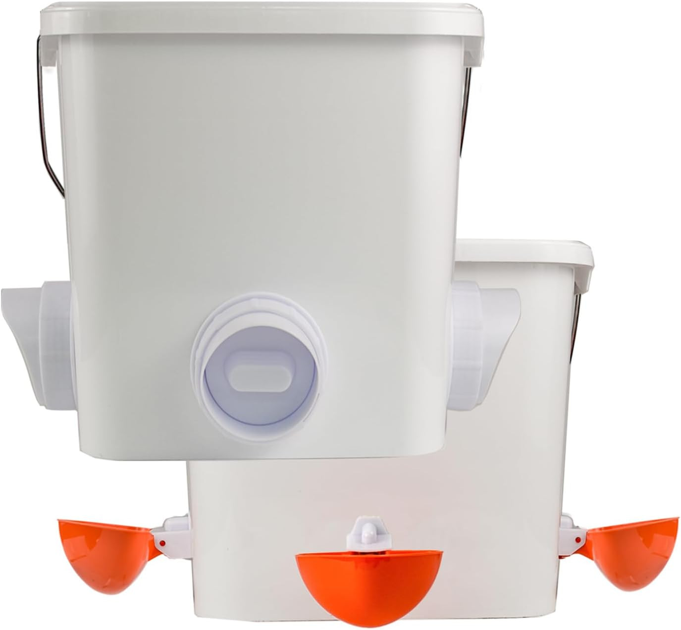 Automatic Chicken Feeder & Waterer Set - No Waste 3 Gallon Hanging Poultry Feede