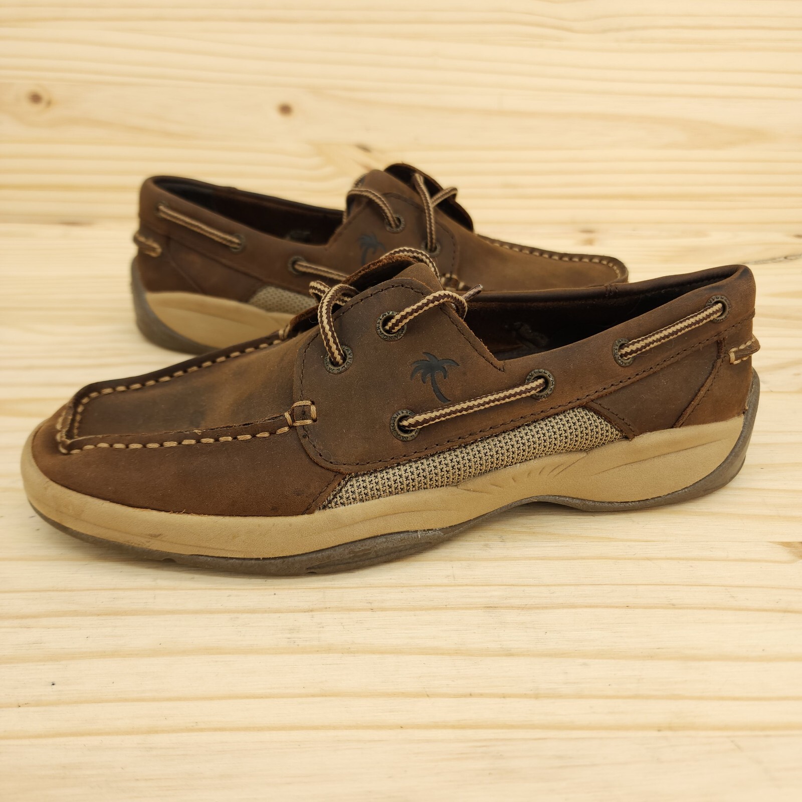 Margaritaville Angler Men's Boat Shoes Sz 8 Brown Lea… Gem