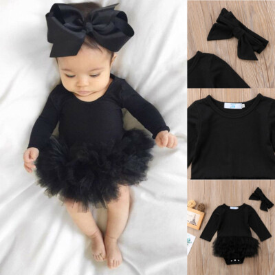 2PCS Newborn Kids Baby Girl Outfits Clothes Romper Layered Tutu Skirt Dress Set