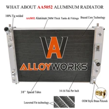 Full Aluminum 4Row Core Radiator For 2005-2013 2010 Chevy Corvette C6 V8 ALLOY