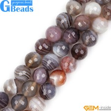 Natural Botswana Agate Gemstone Faceted Round Beads Free Shipping 15"4mm 6mm 8mm