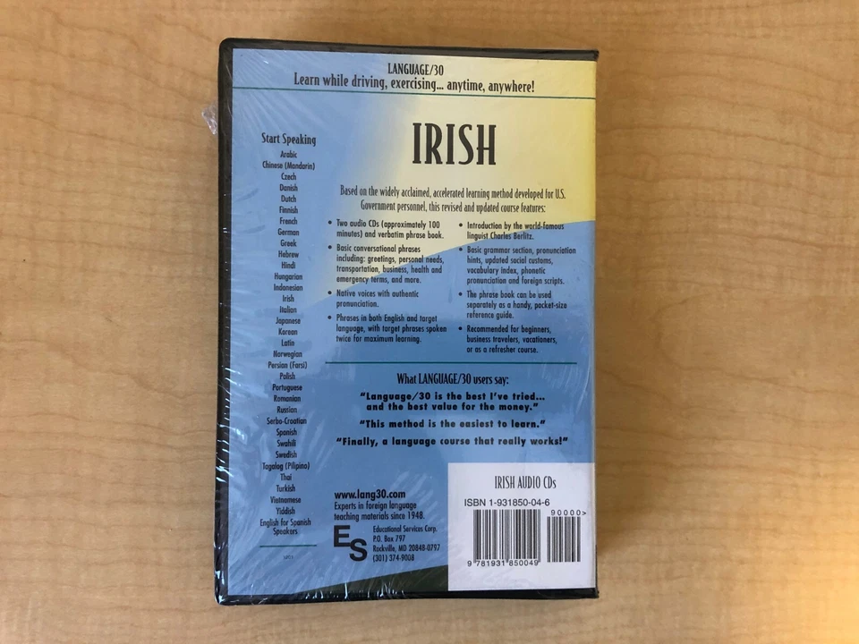 LANGUAGE/30 Irish (2 Audio CDs & Printed Phrase Book) - NEW/SEALED! Foto 2 de 2