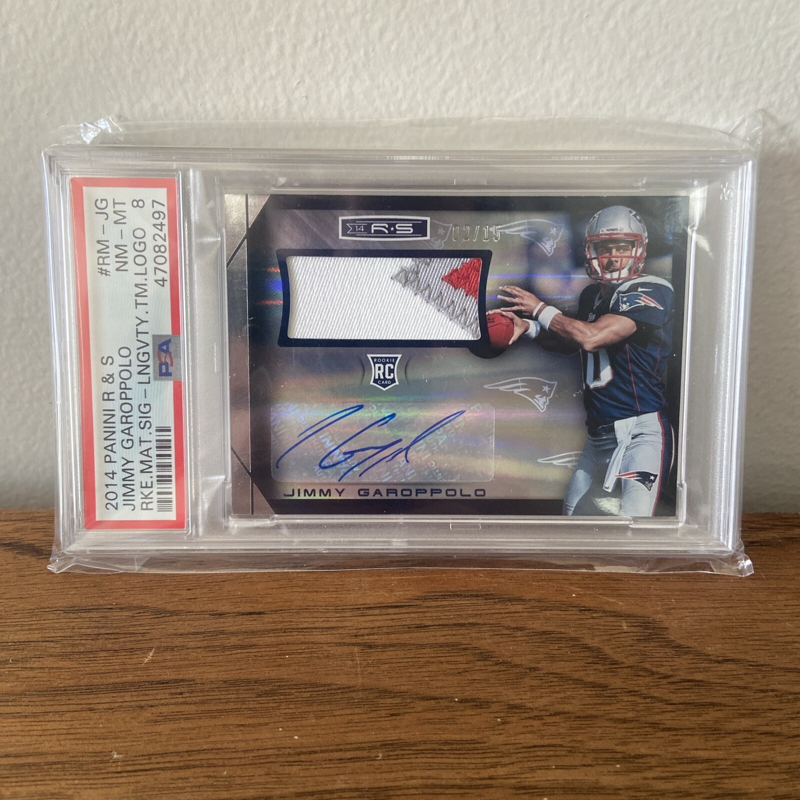 Jimmy Garoppolo Panini Rookies & Stars Rookie Materials Signatures #RMJG Longevity Ruby