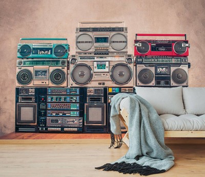Vlies Fototapete Digitaldruck Ghettoblaster 350 x 255 cm DD123716