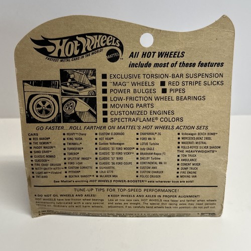Vintage Hot Wheels Redline 1969 blau maßgeschneidert Continental Mark III Blisterpackung BOC - Bild 7 von 24