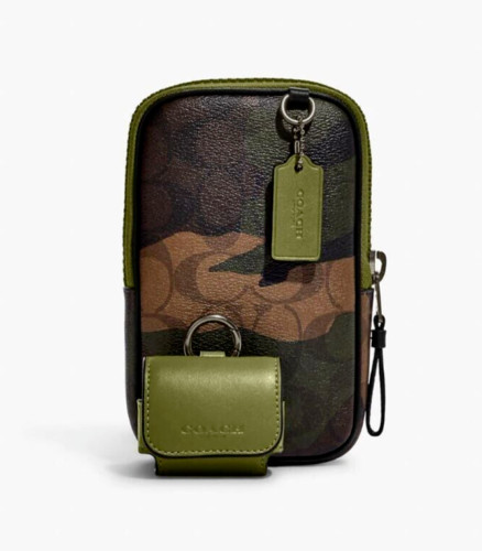 Coach Multifunction Phone Pack In Signature Canvas With Camo