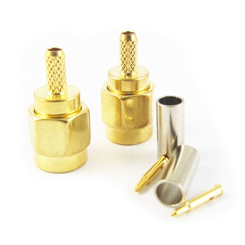 Gold RF Connector SMA Male Plug Crimp for RG174 RG316 RG58 RG142 RG223 RG400 lot - Picture 7 of 18