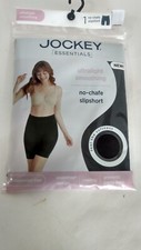 Jockey Essentials Seamfree No-Chafe Smoothing Slipshort Black Soft Comfy Sz M