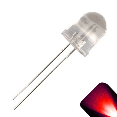 5 x LED 10mm Rojo Ultra Brillante Transparente Agua Tapa Redonda LED Luz Lámpara RC Coche Mod - Imagen 1 de 3