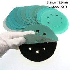 5 Inch 125mm 40-2000 Grit 8 Hole Wet and Dry Sanding Discs Sandpaper Film Pads