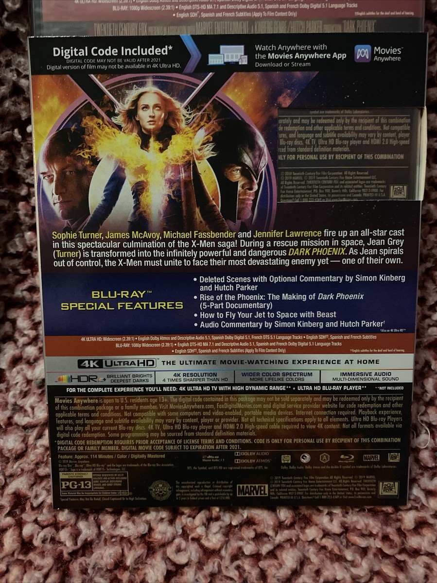 X-Men: Dark Phoenix (4K Ultra HD + Blu-Ray + Digital, 2019) New
