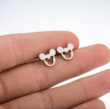 Mickey Mouse Disney Charm Stainless Steel Stud Earrings Jewelry Hypoallergenic
